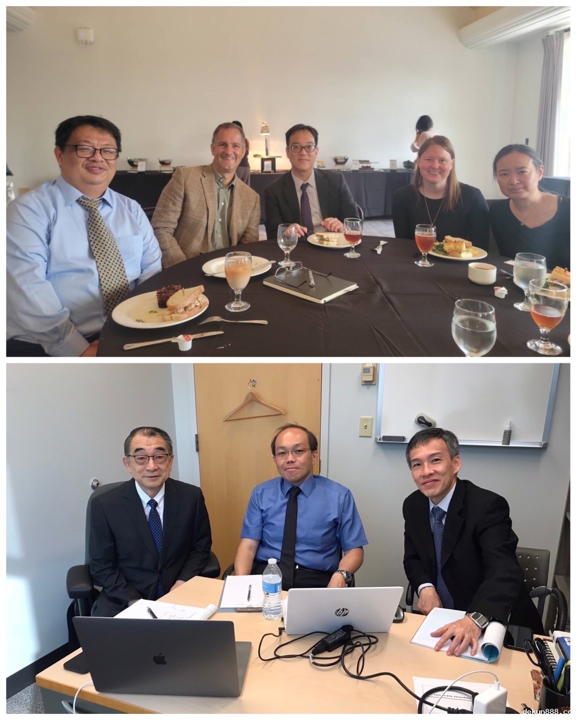 NCKU Department of Physics Professor Bing-Chih Chen and Associate Professor Yi Yang have lunch with Purdue faculty; Professor Shau-Shiun Jan, Chair of the NCKU Department of Aeronautics and Astronautics, and Associate Professor Chih-Yung Wu met with Professor Tom Shih